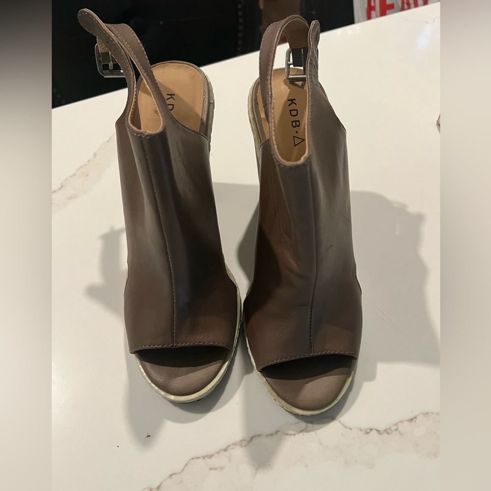 Kelsi Dagger Brooklyn Grey Wedge heels Size 9.5